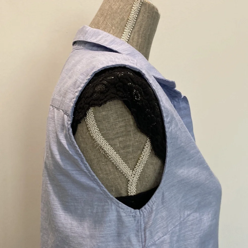 H&M Blue Button Down Tunic Dress Medium​​​ - Picture 12 of 15